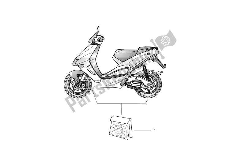 Toutes les pièces pour le Ensemble De Décalcomanies Corps Central du Aprilia SR 50 AIR WWW 1997