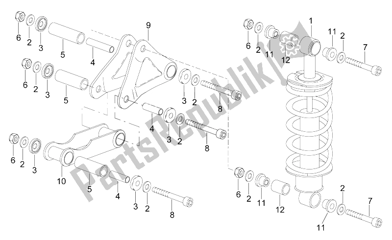 Tutte le parti per il Ammortizzatore Posteriore del Aprilia RS 50 1996