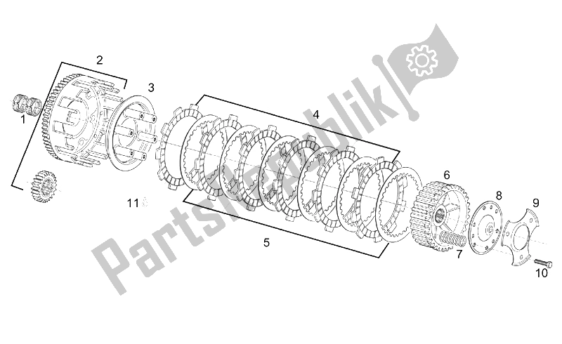 Toutes les pièces pour le Embrayage du Aprilia RS 125 Tuono 2003