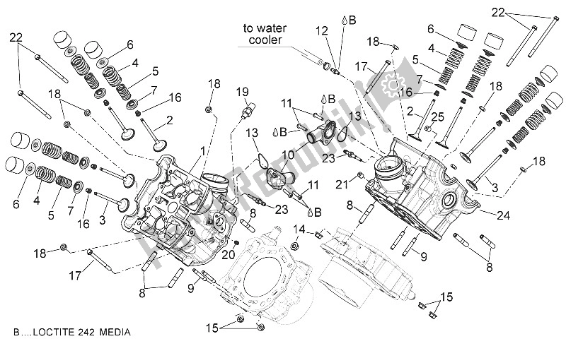 All parts for the Cylinder Head - Valves of the Aprilia Shiver 750 EU 2010