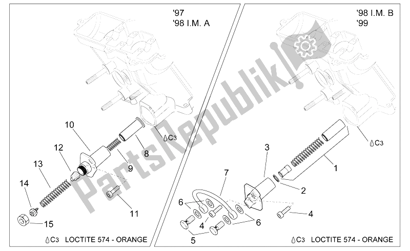 Tutte le parti per il Tendicatena del Aprilia Pegaso 650 1997