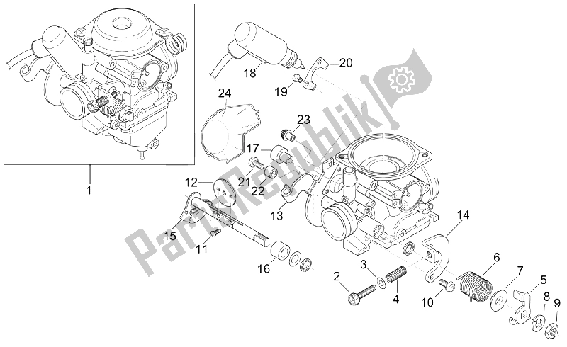 All parts for the Carburettor Ii of the Aprilia Leonardo 125 150 1999