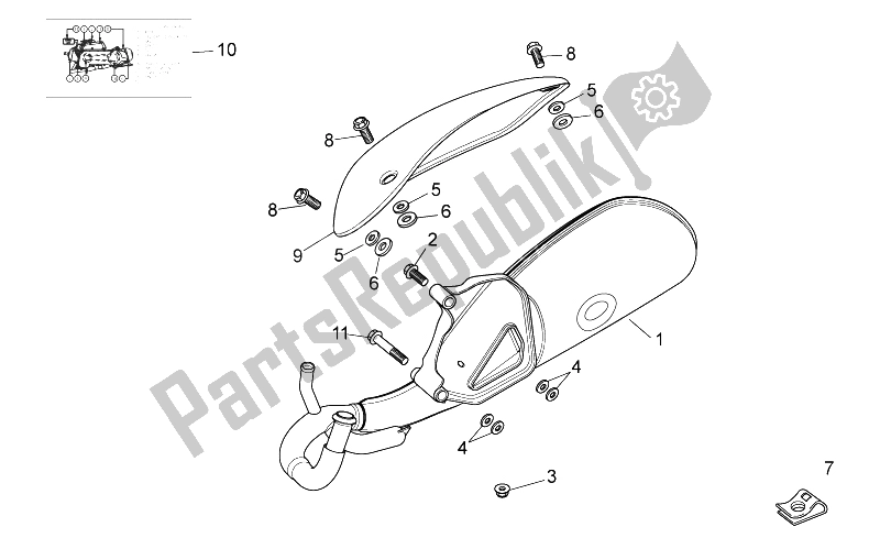 Toutes les pièces pour le Tuyau D'échappement du Aprilia Scarabeo 50 2T E2 NET 2010