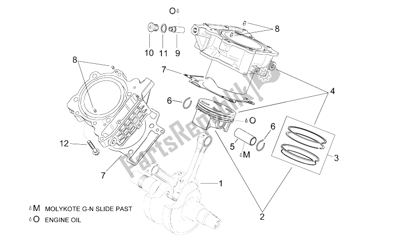 Alle onderdelen voor de Krukas Ii van de Aprilia RSV Mille 1000 2000