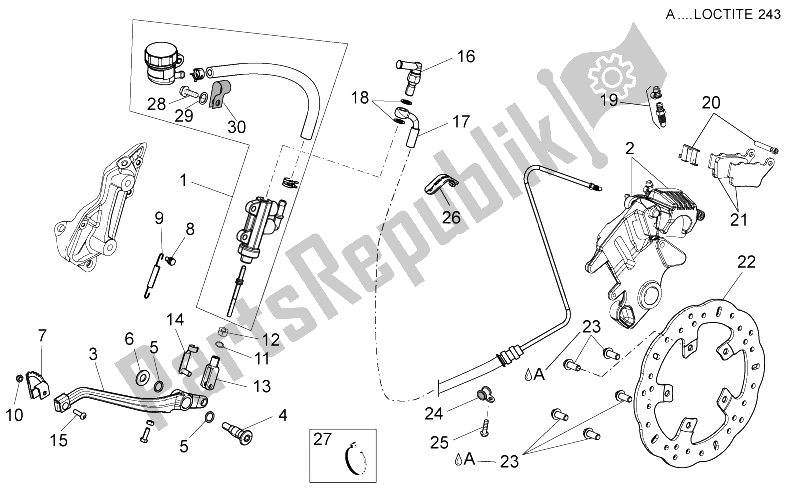 Todas las partes para Sistema De Freno Trasero I de Aprilia Dorsoduro 750 Factory ABS 2010