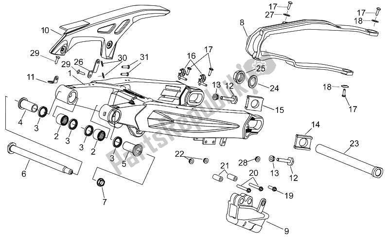 Toutes les pièces pour le Bras Oscillant du Aprilia RXV 450 550 Street Legal 2009