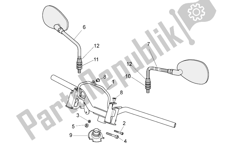 All parts for the Handlebar of the Aprilia Scarabeo 125 200 I E Light 2011