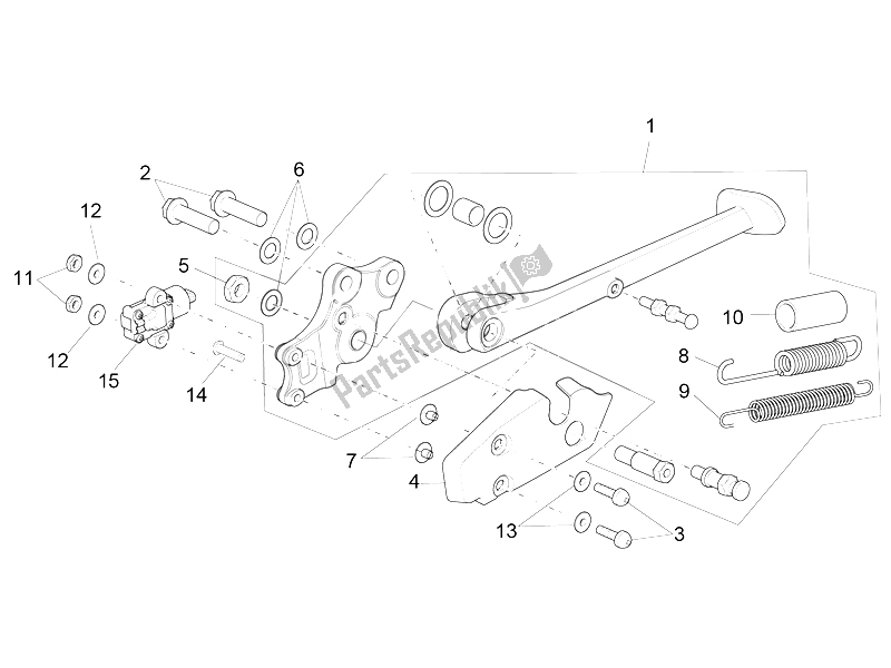 Wszystkie części do Podstawka Centralna Aprilia RSV4 RR Racer Pack 1000 2015