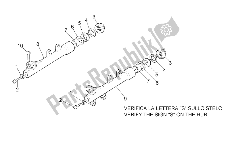 All parts for the Front Fork - Sleeves (2) of the Aprilia Leonardo 125 150 1999