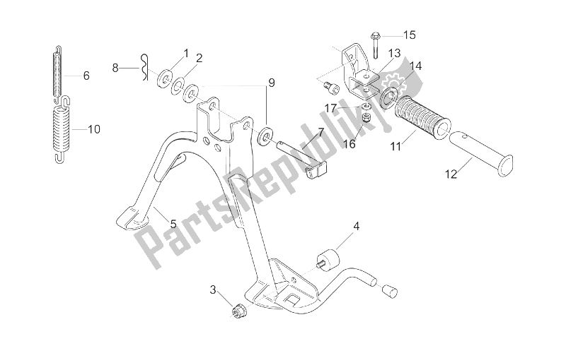 All parts for the Foot Rests - Lateral Stand of the Aprilia Scarabeo 50 2T ENG Minarelli 1999