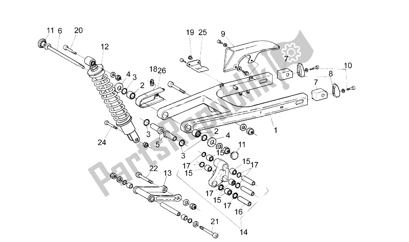 Toutes les pièces pour le Bras Oscillant du Aprilia Pegaso 125 1991