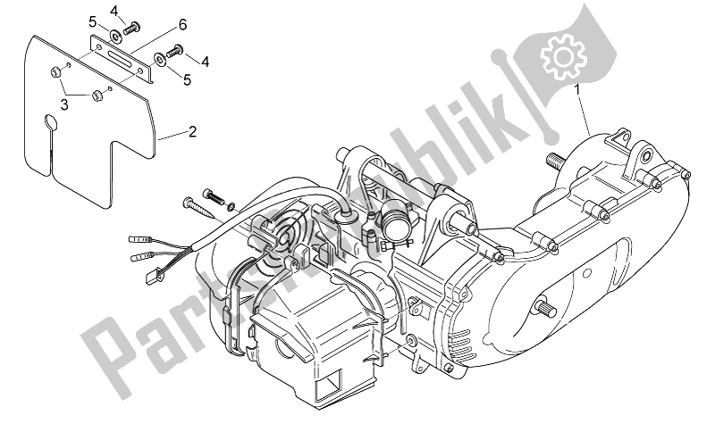 Alle onderdelen voor de Motor van de Aprilia Scarabeo 50 2T E2 NET 2010