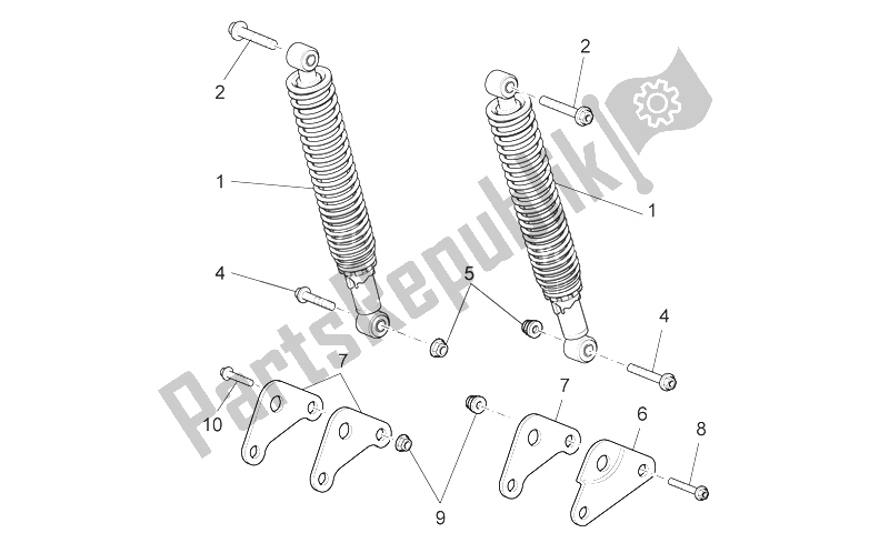 All parts for the Rear Shock Absorber of the Aprilia Scarabeo 125 200 Light Carb 2007