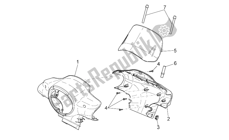 All parts for the Front Body I of the Aprilia Scarabeo 100 4T E3 NET 2009