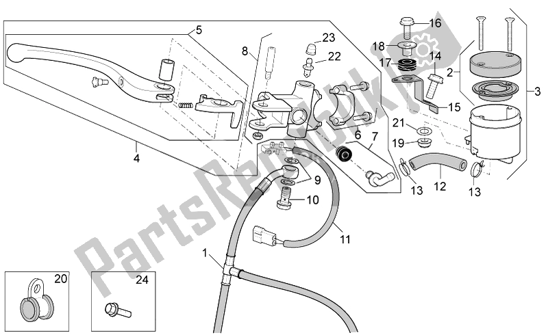 Todas as partes de Cilindro Mestre Dianteiro do Aprilia RSV4 Aprc Factory STD SE 1000 2011