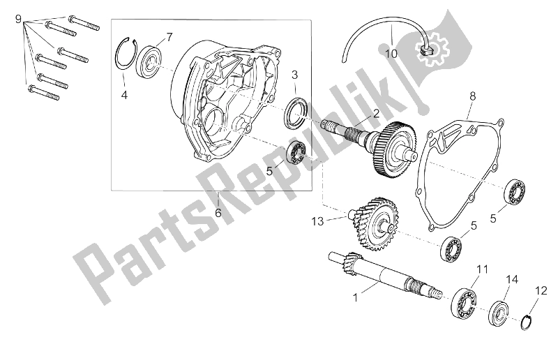 All parts for the Transmission of the Aprilia Sport City 125 200 E2 2004