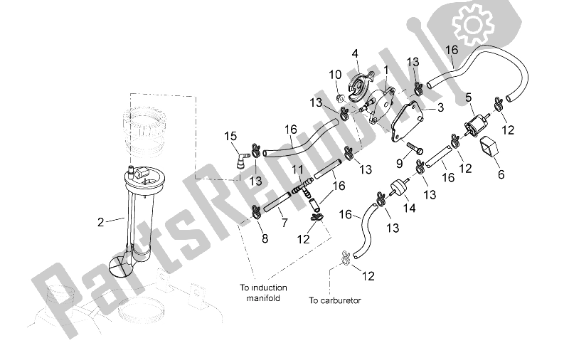 Tutte le parti per il Rifornimento Di Carburante del Aprilia Atlantic 125 E3 2010