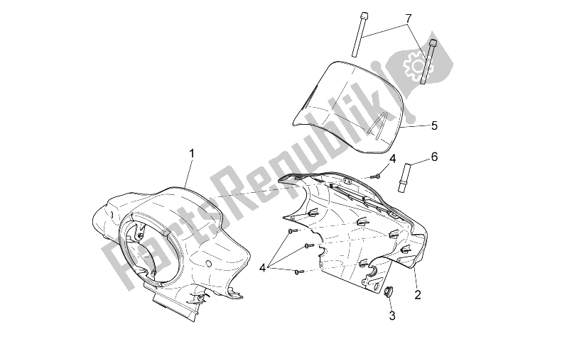 Tutte le parti per il Corpo Anteriore I del Aprilia Scarabeo 50 4T 4V NET 2009