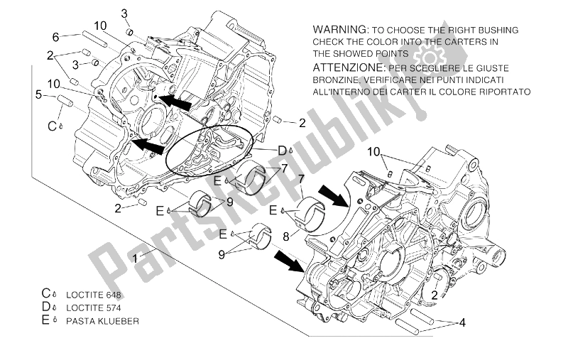 All parts for the Crankcases I of the Aprilia RSV Mille 1000 2003