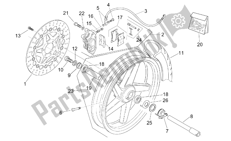 Toutes les pièces pour le Roue Avant du Aprilia RS 125 Tuono 2003