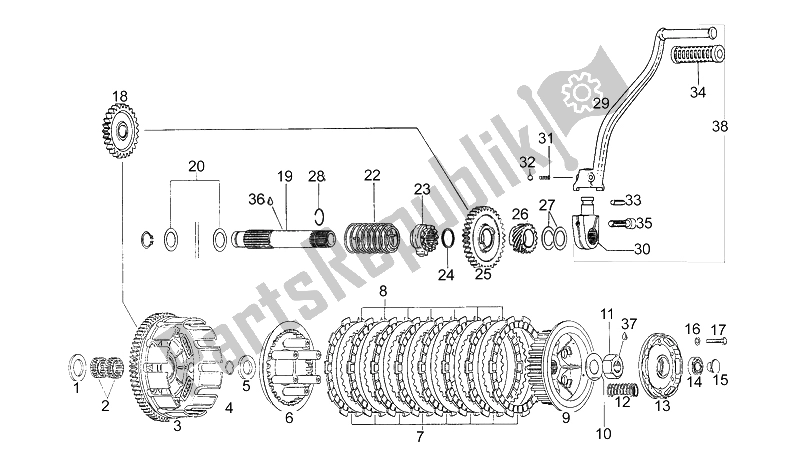 All parts for the Clutch of the Aprilia Pegaso 600 1990