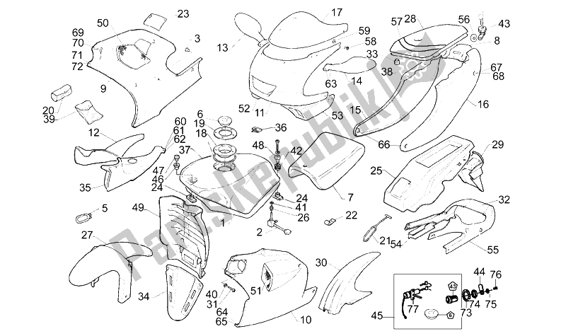 All parts for the Body of the Aprilia RS 50 1993