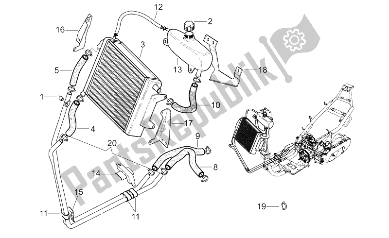 Toutes les pièces pour le Refroidisseur D'eau du Aprilia SR Viper 50 H2O 1994