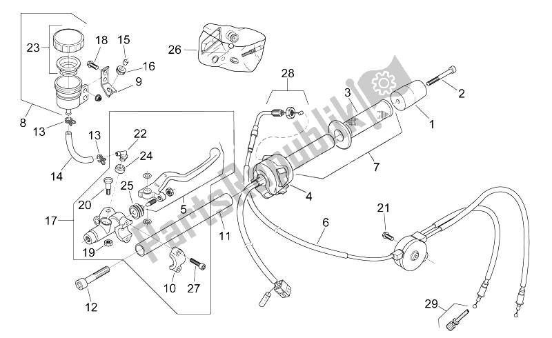 Todas las partes para Controles Rh de Aprilia RS 125 1999