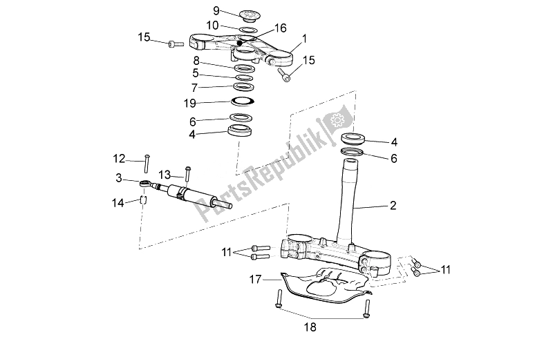 Todas as partes de Direção do Aprilia RSV4 Aprc R 1000 2011