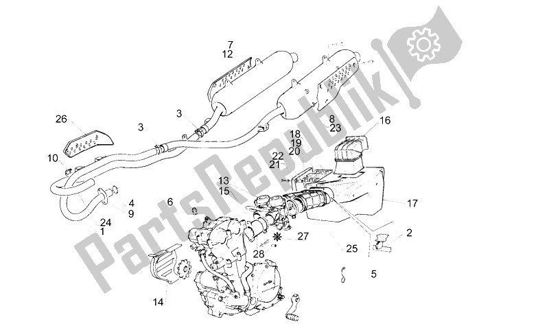 Toutes les pièces pour le Unité D'échappement du Aprilia Pegaso 650 1992