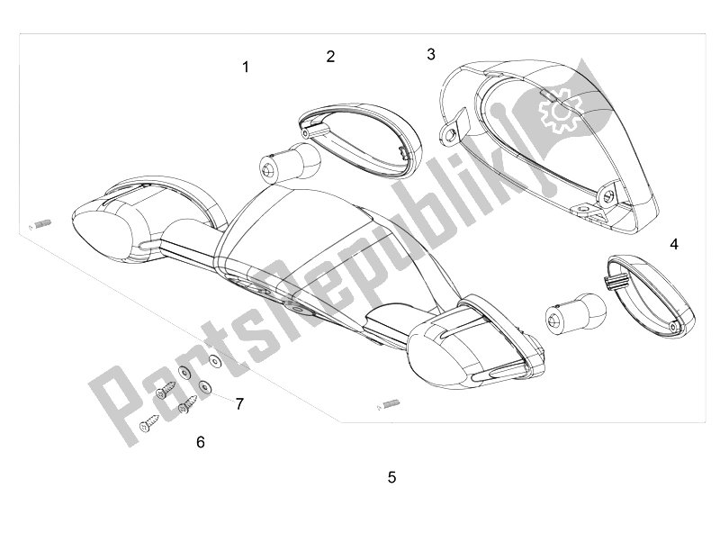 All parts for the Rear Lights of the Aprilia Scarabeo 100 4T E3 2014