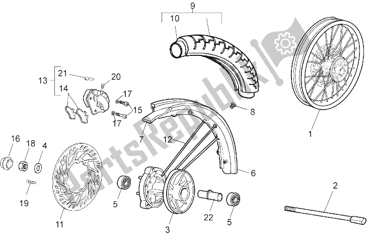 Tutte le parti per il Ruota Anteriore del Aprilia RX SX 50 2006