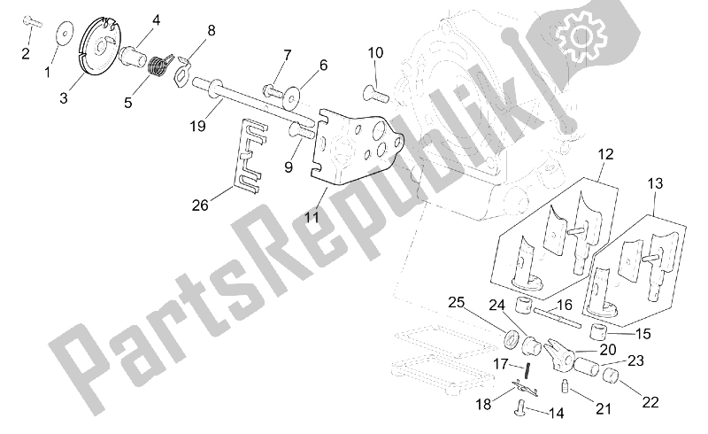 All parts for the Valves Assembly I of the Aprilia RS 250 1995