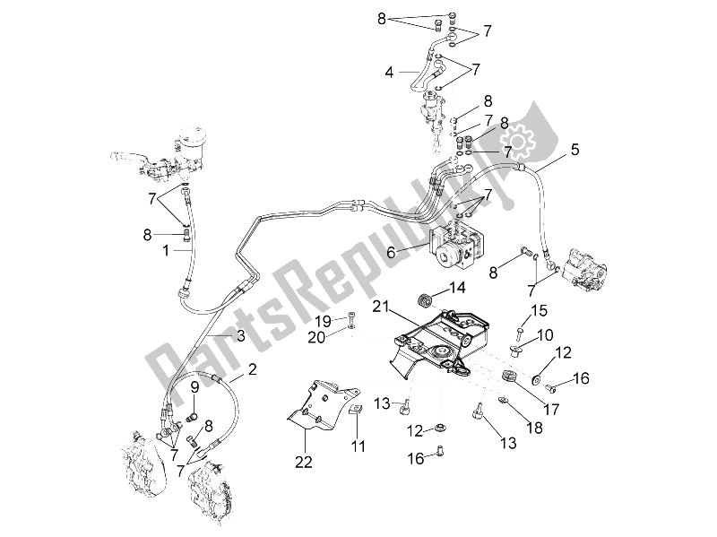 All parts for the Abs Brake System of the Aprilia Tuono V4 1100 RR 2015