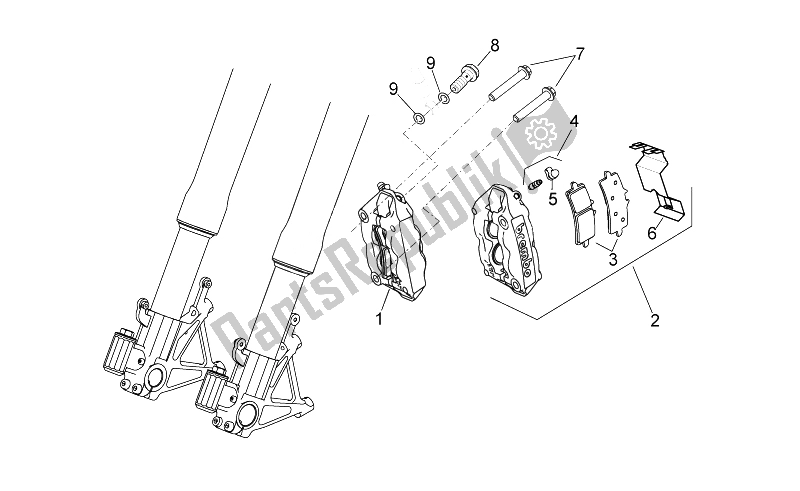 All parts for the Front Brake Caliper of the Aprilia RSV4 Aprc Factory STD SE 1000 2011