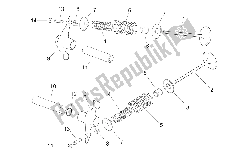 All parts for the Valves of the Aprilia Leonardo 250 ST ENG Yamaha 2001