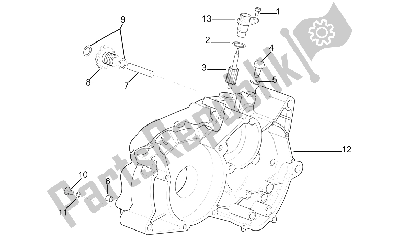 Tutte le parti per il Basamento Sinistro del Aprilia RX 50 1995