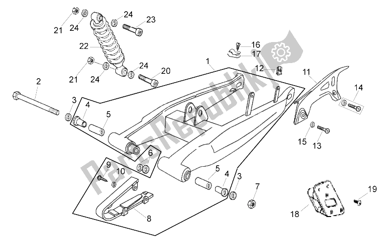 Toutes les pièces pour le Bras Oscillant du Aprilia RX SX 50 2006