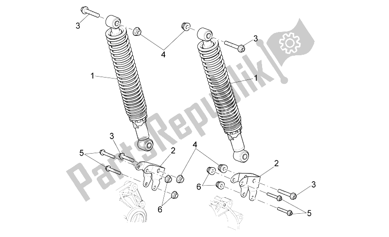 Toutes les pièces pour le Amortisseur Arrière du Aprilia Scarabeo 400 492 500 Light 2006