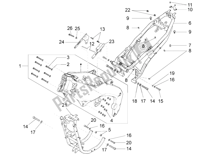 Alle Teile für das Rahmen des Aprilia RS4 125 4T 2014