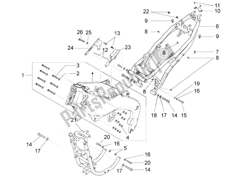 All parts for the Frame of the Aprilia RS4 125 4T 2014