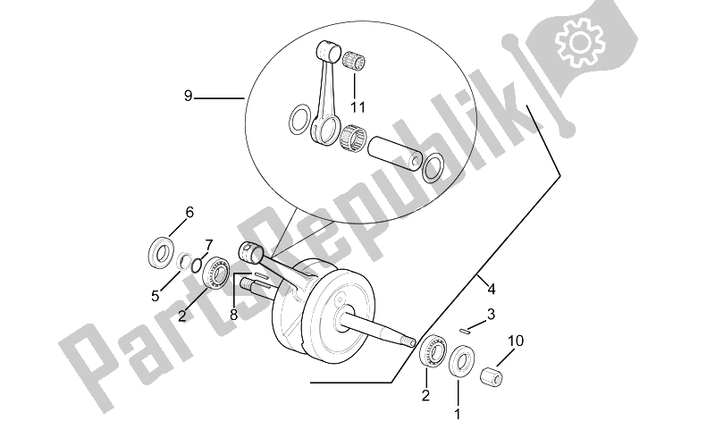 Alle Teile für das Antriebswelle des Aprilia RS 50 1996