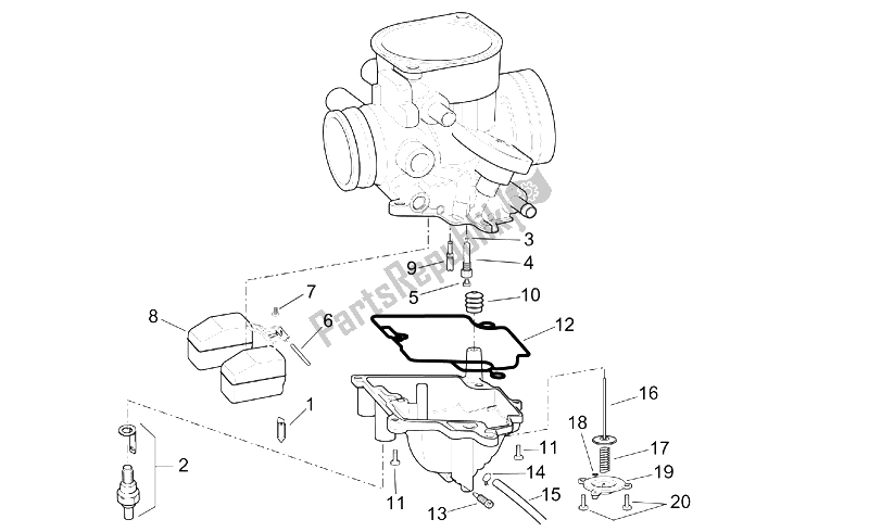 Tutte le parti per il Carburatore Iv del Aprilia Scarabeo 125 150 200 ENG Rotax 1999