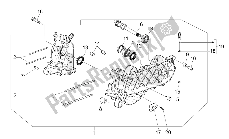 Todas las partes para Caja Del Cigüeñal de Aprilia Sport City ONE 50 4T 2V E2 2008