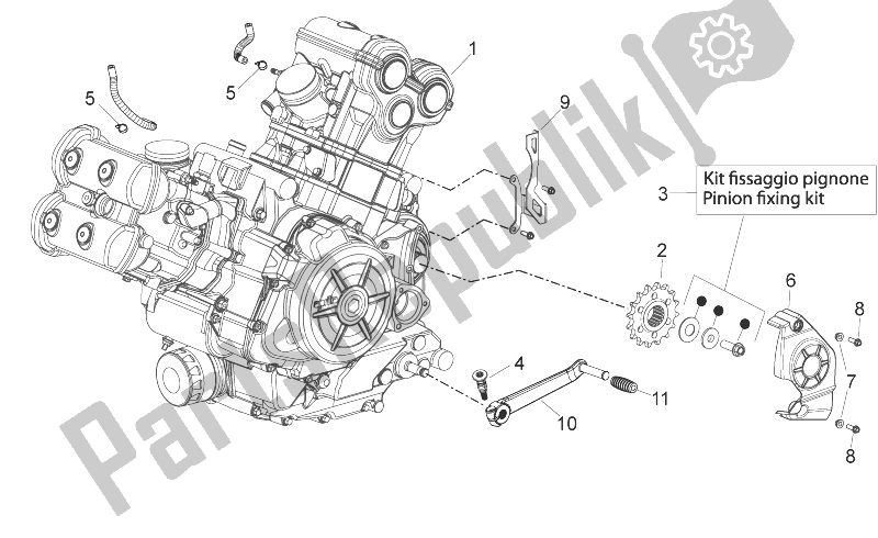 Alle onderdelen voor de Motor van de Aprilia Shiver 750 EU 2014