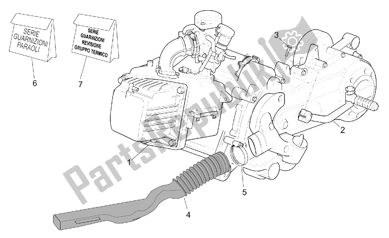 Todas as partes de Motor do Aprilia Scarabeo 100 4T E2 2001