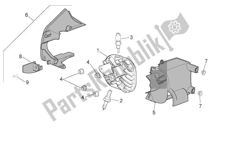 Toutes les pièces pour le Culasse du Aprilia Scarabeo 50 Ditech 2001