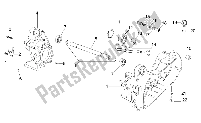 Todas as partes de Conjunto De Cárter Central do Aprilia Rally 50 AIR 1995