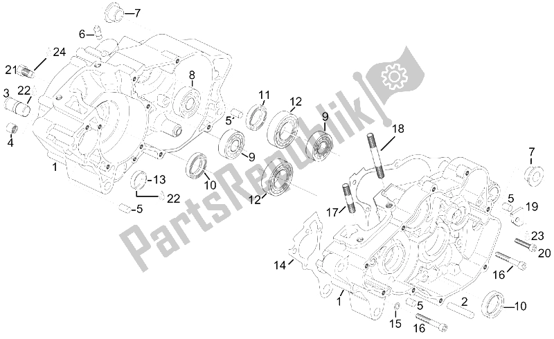 Todas as partes de Bloco Do Motor do Aprilia ETX 125 1998