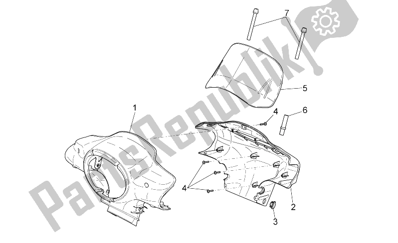 Todas as partes de Corpo Frontal Eu do Aprilia Scarabeo 50 4T 4V E2 2009